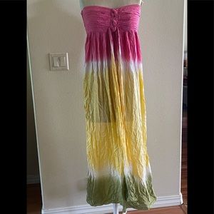 Like New Strapless Maxi Dress Tiedye Ombré